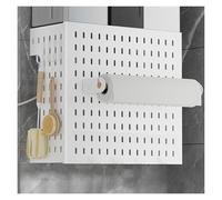 Tapis de saut en longueur, Kit de rangement en métal perforé 35 x 15 x 26 cm, gris et blanc(White-c)