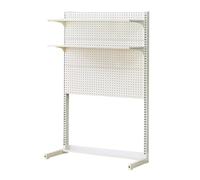 Tapis de saut en longueur, Lot de 6 étagères réglables en métal autoportantes avec panneau perforé, plusieurs couleurs et plusieurs tailles(White,106 * 165cm/41.7 * 65in)