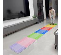 Tapis de saut long en caoutchouc souple avec échelle, multi-usages pour carrelage ou ciment, résistant à l'usure, idéal pour les enfants et les activités d'éducation physique (200 x 50 cm)