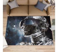 Tapis de science-fiction 160 x 230 cm, tapis futurisme pour salon, tapis guerrier pour chambre à coucher, tapis antidérapant et lavable, tapis à poils courts pour sols en bois dur