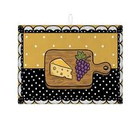 Tapis de séchage à fromage et raisin pour comptoir de cuisine, tapis absorbant vintage à pois pour décoration d'automne, tapis de séchage en microfibre pour café 45,7 x 61 cm