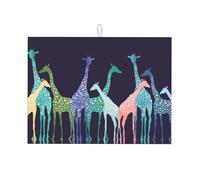 Tapis de séchage à vaisselle absorbant pour les fans de girafe colorée, tapis d'égouttoir pour cuisine, tapis de table antidérapant, set de table, 45,7 x 61 cm
