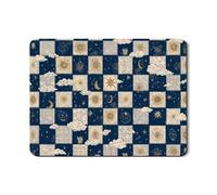 Tapis de séchage à vaisselle céleste bleu marine pour comptoir de cuisine, tapis de séchage vintage étoilé en caoutchouc absorbant pour égouttoir à vaisselle, tapis de séchage d'automne cosmique en