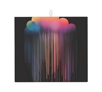 Tapis de séchage à vaisselle coloré arc-en-ciel, 40,6 x 45,7 cm, très absorbant, convient pour la vaisselle, l'égouttoir, le café, à suspendre