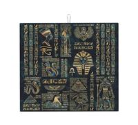 Tapis De Séchage À Vaisselle Dieux Et Hiéroglyphes De L'Égypte Antique Absorbant Multi-Usage Tapis D'Égouttoir, pour Couverts, Comptoir, L'Évier Étagère, 41x46cm