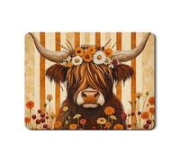 Tapis de séchage à vaisselle en caoutchouc absorbant motif vache Highland pour comptoir de cuisine, style campagnard 45,7 x 61 cm