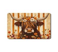 Tapis de séchage à vaisselle en caoutchouc absorbant motif vache Highland pour comptoir de cuisine, style campagnard 30,5 x 50,8 cm