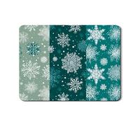 Tapis de séchage à vaisselle en forme de flocon de neige pour comptoir de cuisine, tapis en caoutchouc absorbant bleu hivernal, tapis de séchage en cuir synthétique pour café 45,7 x 61 cm