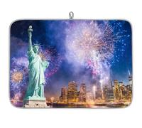 Tapis de séchage à vaisselle en microfibre absorbant USA New York pour cuisine, cuillère, assiette en verre, 45,7 x 60,9 cm
