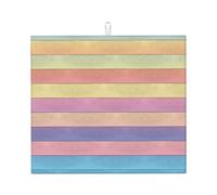 Tapis de séchage à vaisselle en microfibre avec imprimé grain de bois arc-en-ciel pour comptoir de cuisine, lavable en machine, tapis de séchage super absorbant 40,6 x 45,7 cm