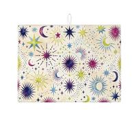 Tapis de séchage à vaisselle en microfibre galactique pour comptoir de cuisine, motif étoile céleste, coloré cosmique absorbant, tapis de séchage en microfibre pour décoration de comptoir de cuisine