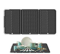 Tapis de séchage à vaisselle en silicone | 55,9 x 27,9 cm pour évier, tapis de séchage rapide, pliable, antidérapant pour cuisine, comptoir, douche, cuisinière, dortoir, salle de bain, bar