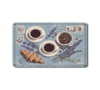 Tapis de séchage à vaisselle floral lavande pour comptoir de cuisine, style français vintage, tapis d'égouttoir à vaisselle en caoutchouc absorbant, décoration d'intérieur, tapis de séchage pour café