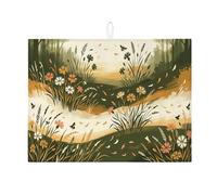 Tapis de séchage à vaisselle floral pour comptoir de cuisine, vert olive, absorbant, en microfibre inspirée de la nature, pour comptoir de cuisine, café, bar, 45,7 x 61 cm