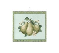 Tapis de séchage à vaisselle Green Pears pour comptoir de cuisine, tapis égouttoir à vaisselle absorbant à motif floral vintage, tapis de séchage en microfibre pour protection de bar à café, 40,6 x