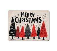 Tapis de séchage à vaisselle Merry Christmas pour cuisine, imprimé arbre rouge et noir, tapis égouttoir à vaisselle en caoutchouc absorbant, tapis de séchage d'hiver en cuir synthétique, 45,7 x 61 cm
