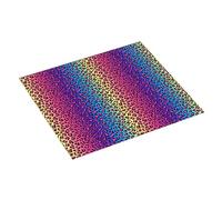 Tapis de séchage à vaisselle motif léopard arc-en-ciel fluo dégradé - Tapis de séchage absorbant pour comptoir de cuisine, tapis de séchage de Noël 40,6 x 45,7 cm, tapis égouttoir à vaisselle avec