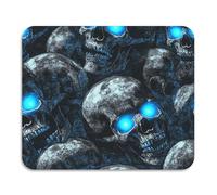 Tapis de séchage à vaisselle motif tête de mort bleu fluo pour cuisine résistant à la chaleur absorbant terre de diatomée 60 x 50 cm