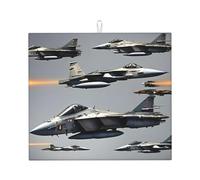 Tapis de séchage à vaisselle pliable antidérapant à séchage rapide pour comptoir de cuisine Motif avions de chasse