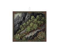 Tapis de séchage à vaisselle pour comptoir de cuisine, tapis d'égouttoir à vaisselle absorbant botanique vert en microfibre inspiré de la nature pour cuisine, café, bar, 40,6 x 45,7 cm
