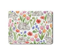 Tapis de séchage à vaisselle pour comptoir de cuisine, tapis en caoutchouc absorbant motif lapin mignon, tapis de séchage de style jardin de Pâques pour protection de café, 45,7 x 61 cm