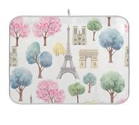 Tapis de séchage à vaisselle réversible Motif arbres de Paris Arbres 40,6 x 45,7 cm