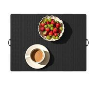 Tapis de séchage à vaisselle, tapis pliable en silicone, grand égouttoir, tapis de cuisine, accessoire d'égouttage polyvalent, 53 x 40 cm, idéal pour tasses, bouteilles, pots, poêles, fruits, légumes