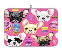 Tapis de séchage absorbant en microfibre Motif bouledogue français 45,7 x 60,9 cm