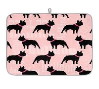 Tapis de séchage absorbant en microfibre Motif bouledogue français 45,7 x 60,9 cm