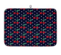 Tapis de séchage absorbant en microfibre Motif cerises et baies 40,6 x 45,7 cm
