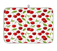 Tapis de séchage absorbant en microfibre motif feuilles de cerisier pour cuisine, cuillère, assiette en verre, 45,7 x 60,9 cm