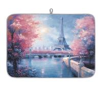 Tapis de séchage absorbant en microfibre Motif Tour Eiffel Paris 45,7 x 60,9 cm