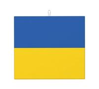 Tapis de séchage absorbant motif drapeau de l'Ukraine - Pliable et réutilisable - Accessoire d'évier de cuisine