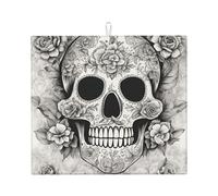 Tapis de séchage absorbant motif tête de mort mexicaine résistant à la chaleur réutilisable à séchage rapide