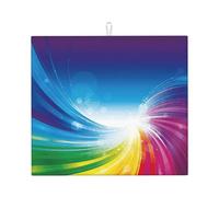 Tapis de séchage absorbant pour comptoir de cuisine Motif arc-en-ciel 40,6 x 45,7 cm