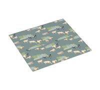 Tapis de séchage absorbant pour comptoir de cuisine, motif chèvre mignonne verte, 40,6 x 45,7 cm, tapis égouttoir à vaisselle avec boucle de suspension