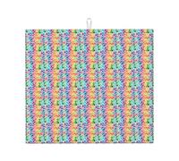 Tapis de séchage absorbant pour comptoir de cuisine Motif cœurs arc-en-ciel