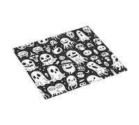 Tapis de séchage absorbant pour comptoir de cuisine, motif fantômes effrayants, noir, blanc, 40,6 x 45,7 cm, tapis égouttoir à vaisselle avec boucle de suspension