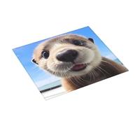 Tapis de séchage absorbant pour comptoir de cuisine, motif loutre bleue, 40,6 x 45,7 cm, tapis égouttoir à vaisselle avec boucle de suspension