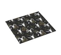 Tapis de séchage absorbant pour comptoir de cuisine, motif tête de chèvre cool, style gothique, 40,6 x 45,7 cm, tapis égouttoir à vaisselle avec boucle de suspension