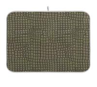 Tapis de séchage absorbant pour comptoir de cuisine, tapis de séchage réversible imprimé crocodile 45 x 60 cm grand