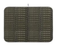 Tapis de séchage absorbant pour comptoir de cuisine, tapis de séchage réversible imprimé crocodile marron, 45 x 60 cm, grand modèle