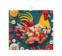 Tapis de séchage absorbant, résistant à la chaleur, réutilisable, séchage rapide, motif fleurs, cœur, poulet