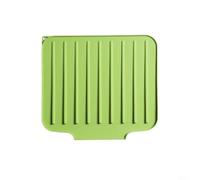 Tapis de séchage adjacent pour évier de cuisine en silicone souple avec forme pliable et géométrie de drainage optimisée (vert)