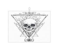 Tapis de séchage artistique avec motif de crâne et art macabre surréaliste pour cuisine, grand format 45,7 x 61 cm