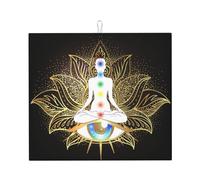 Tapis De Séchage avec Boucle De Suspension 41X46CM, Concept De Chakra Amour Intérieur Lumière Paix Tapis D'Égouttement Antidérapant Résistant Drying Mat pour Cuisine Vaisselle Comptoir