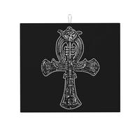 Tapis De Séchage avec Boucle De Suspension 41X46CM, Symbole De L'Œil du Dieu Égyptien Ankh Drying Mat Résistant Absorbant Tapis D'Égouttement pour Cuisine Vaisselle Comptoir
