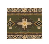 Tapis De Séchage avec Boucle De Suspension 41X46CM, Tribu Amérindienne Aztèque Navajo du Sud-Ouest Tapis D'Égouttement Résistant Absorbant Drying Mat pour Vaisselle Comptoir