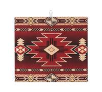 Tapis De Séchage avec Boucle De Suspension 41X46CM, Tribu Amérindienne du Sud-Ouest Aztèque Navajo Résistant Tapis D'Égouttement Lavable Drying Mat pour Vaisselle Cuisine Comptoir