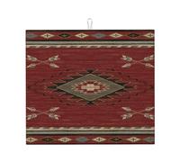 Tapis De Séchage avec Boucle De Suspension 41X46CM, Tribu Amérindienne du Sud-Ouest Aztèque Navajo Tapis D'Égouttement Antidérapant Lavable Drying Mat pour Vaisselle Cuisine